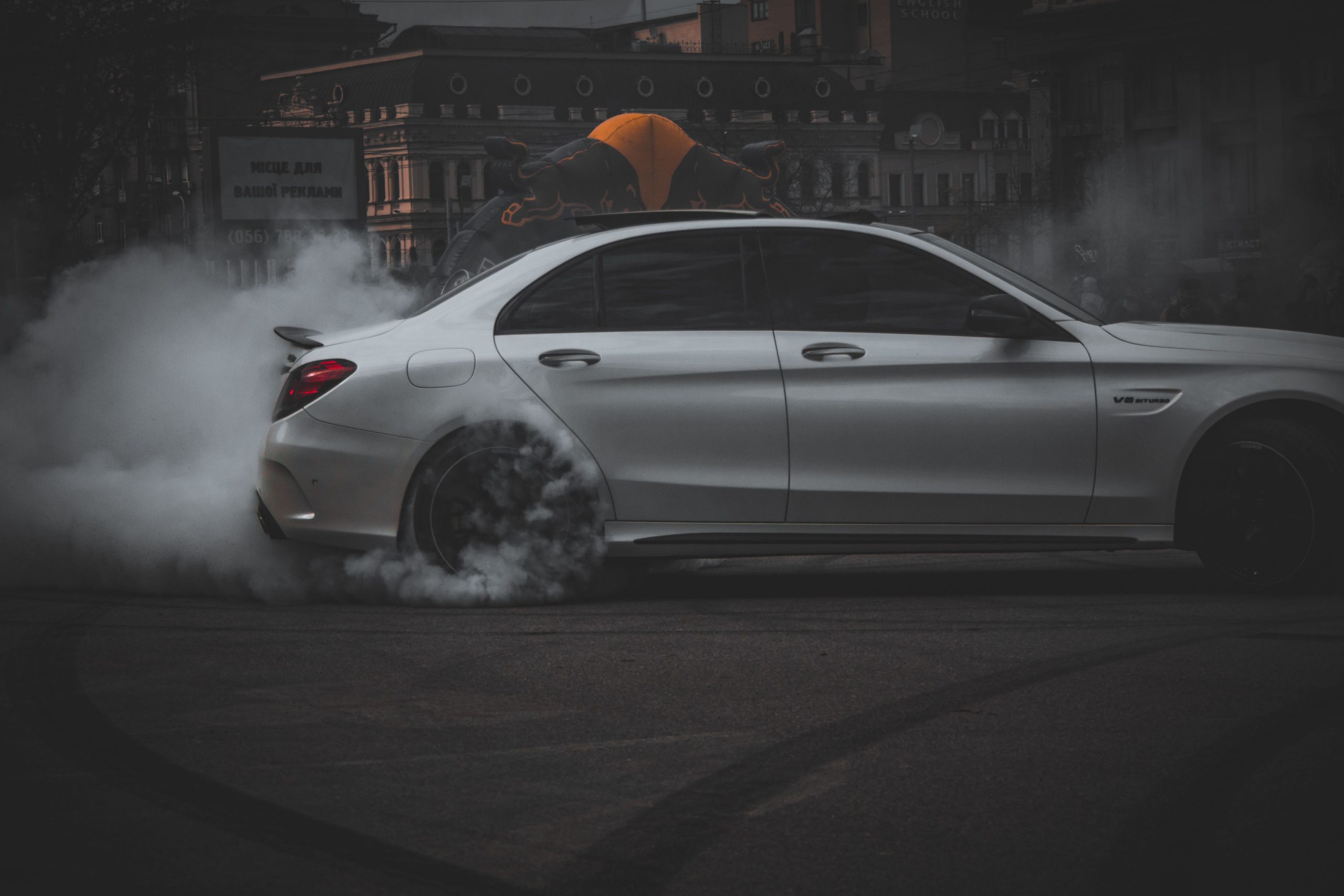 A car with smoke coming out ready for a car repair shop in Bossier City