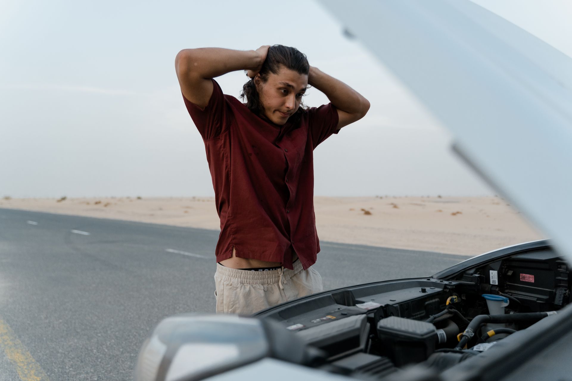 A man in need of a car repair in Bossier City